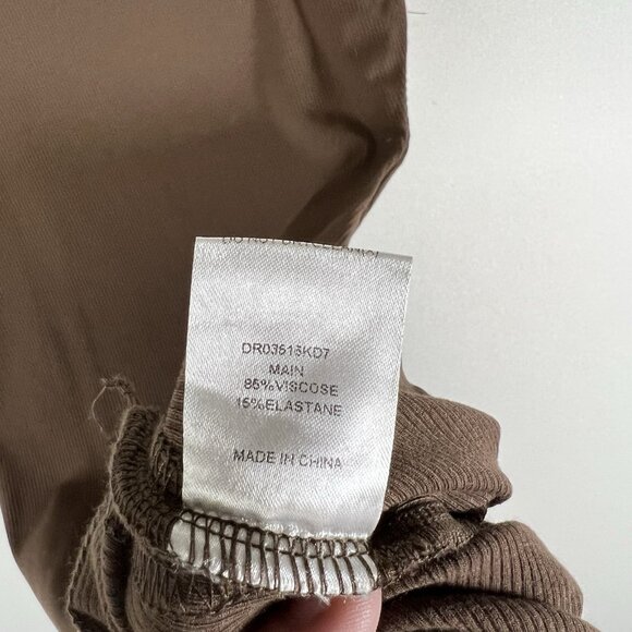 Meshki‎ Dress Women's Small Brown Ribbed Knit Side Slit Bodycon Sleeveless - Picture 8 of 10